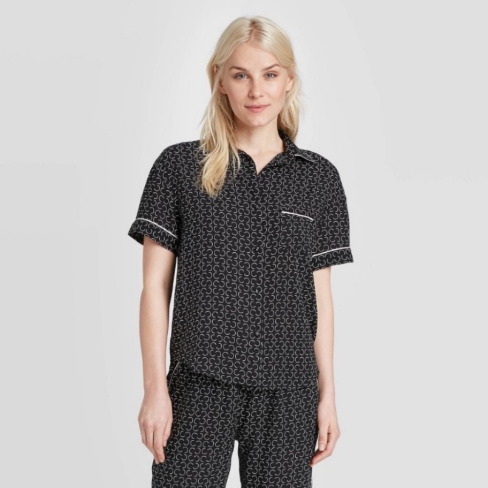 Stars Above Geo Print Pajama Top